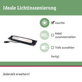 Schwarze LED-Leuchte mit integriertem Kabel für einfache Lichtinszenierung und flexible Erweiterung