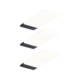 Three white LED ceiling lights with black plastic frame for modern indoor lighting solutions