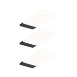 Tre hvide LED-loftslamper med sort plastikramme til moderne indendørs belysning