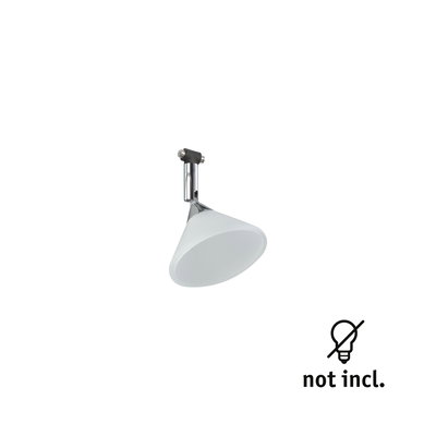 Spot de plafond moderne en verre blanc et métal chromé, ampoule non incluse