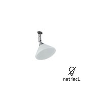Modern white metal spotlight with chrome joint for adjustable lighting without bulb included