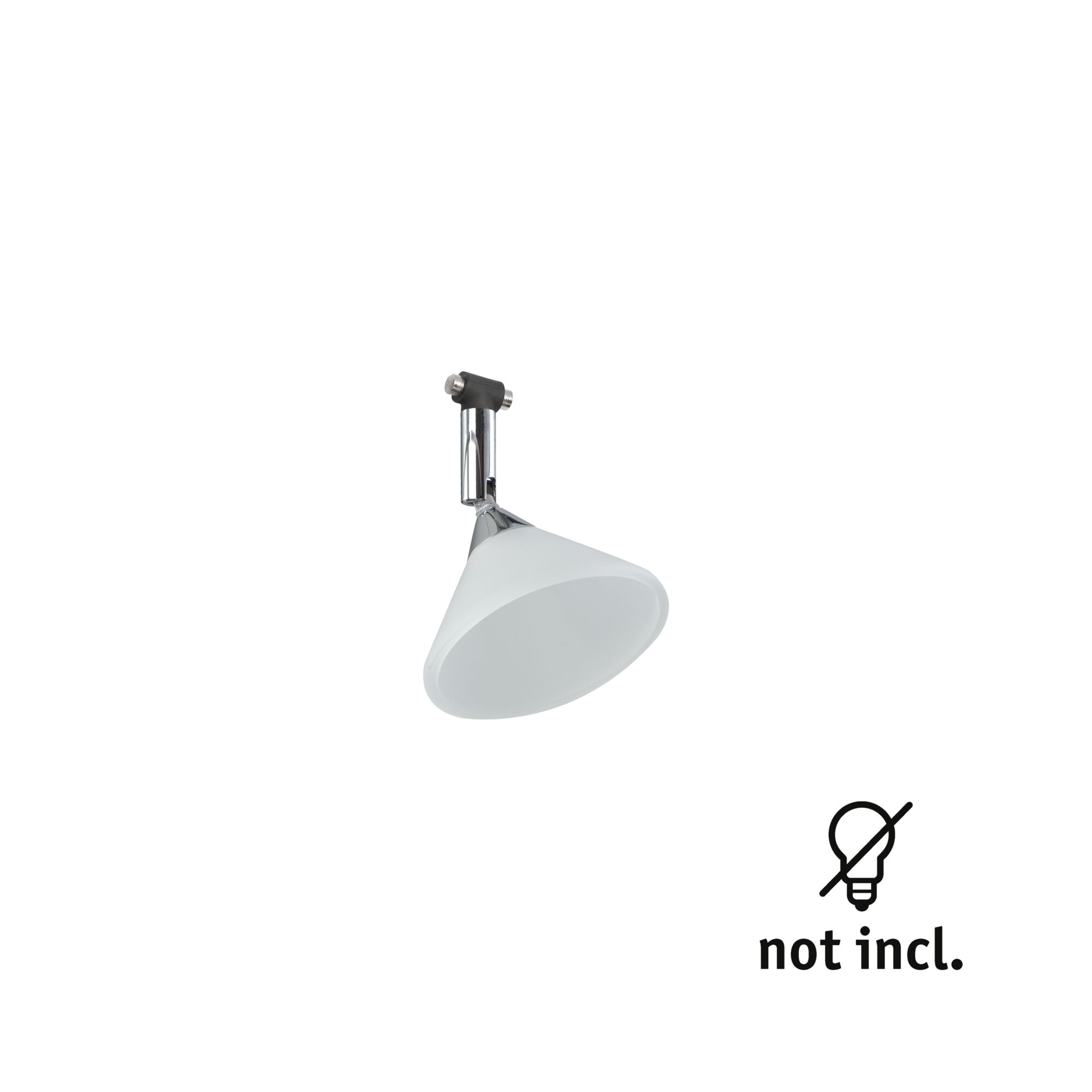 Moderne witte metalen spot met chromen scharnier voor verstelbare verlichting zonder lampje