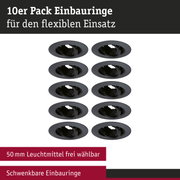 10er Pack schwarze schwenkbare Einbauringe aus Metall für flexible LED-Einbaustrahler