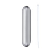 Silver aluminum cable cover with white cable tie for neat cable management at home