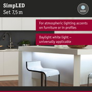 Kitchen island with integrated daylight white LED lighting for atmospheric lighting accents