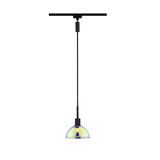 Modern pendant light with iridescent glass and black cable for stylish room lighting