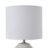 Lampe de table avec abat-jour en tissu blanc et base en céramique crème pour éclairage intérieur