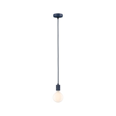 Minimalistische Pendelleuchte mit schwarzem Kabel und warmweißem Leuchtmittel für moderne Wohnräume