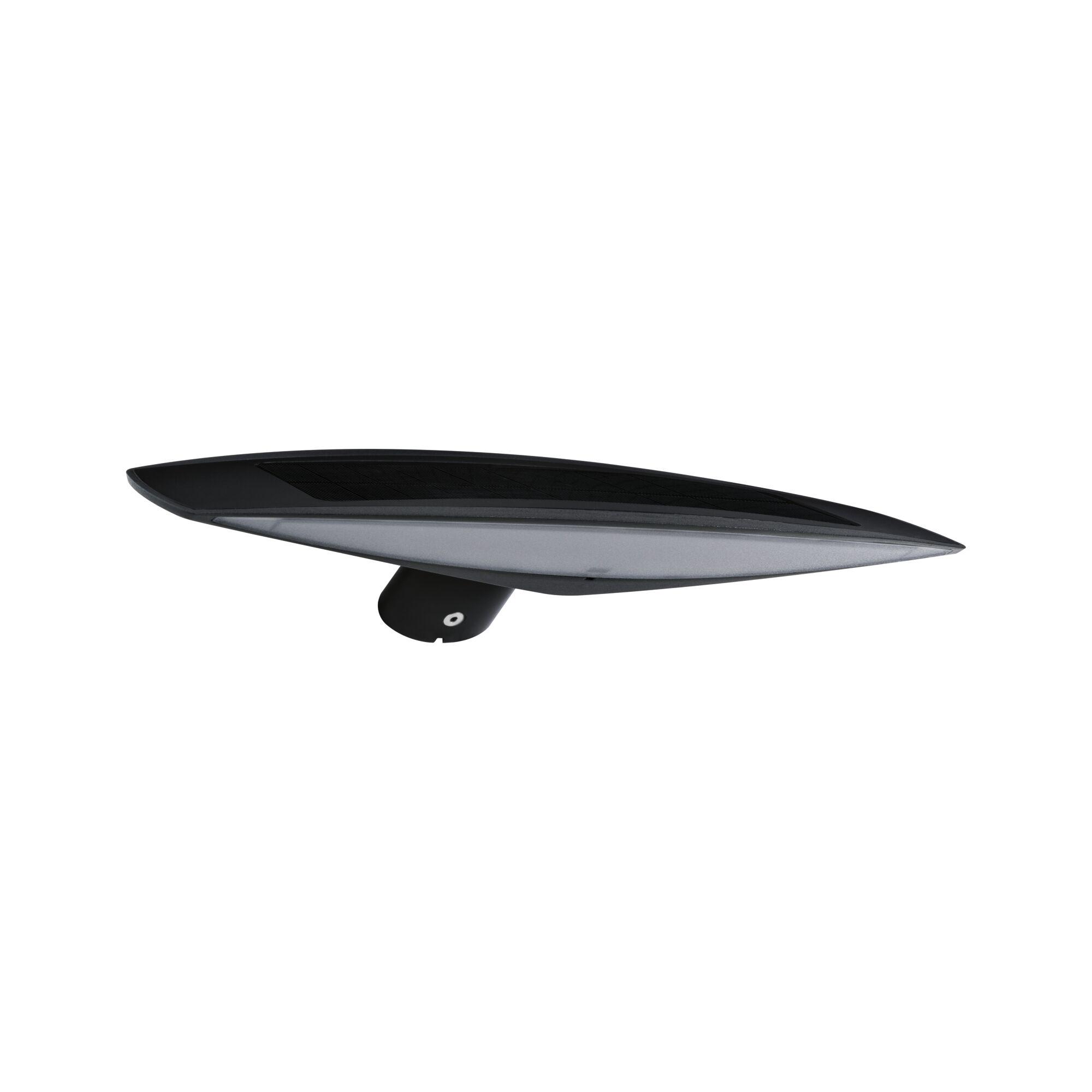 Black plastic solar light with modern design for outdoor and garden lighting solutions