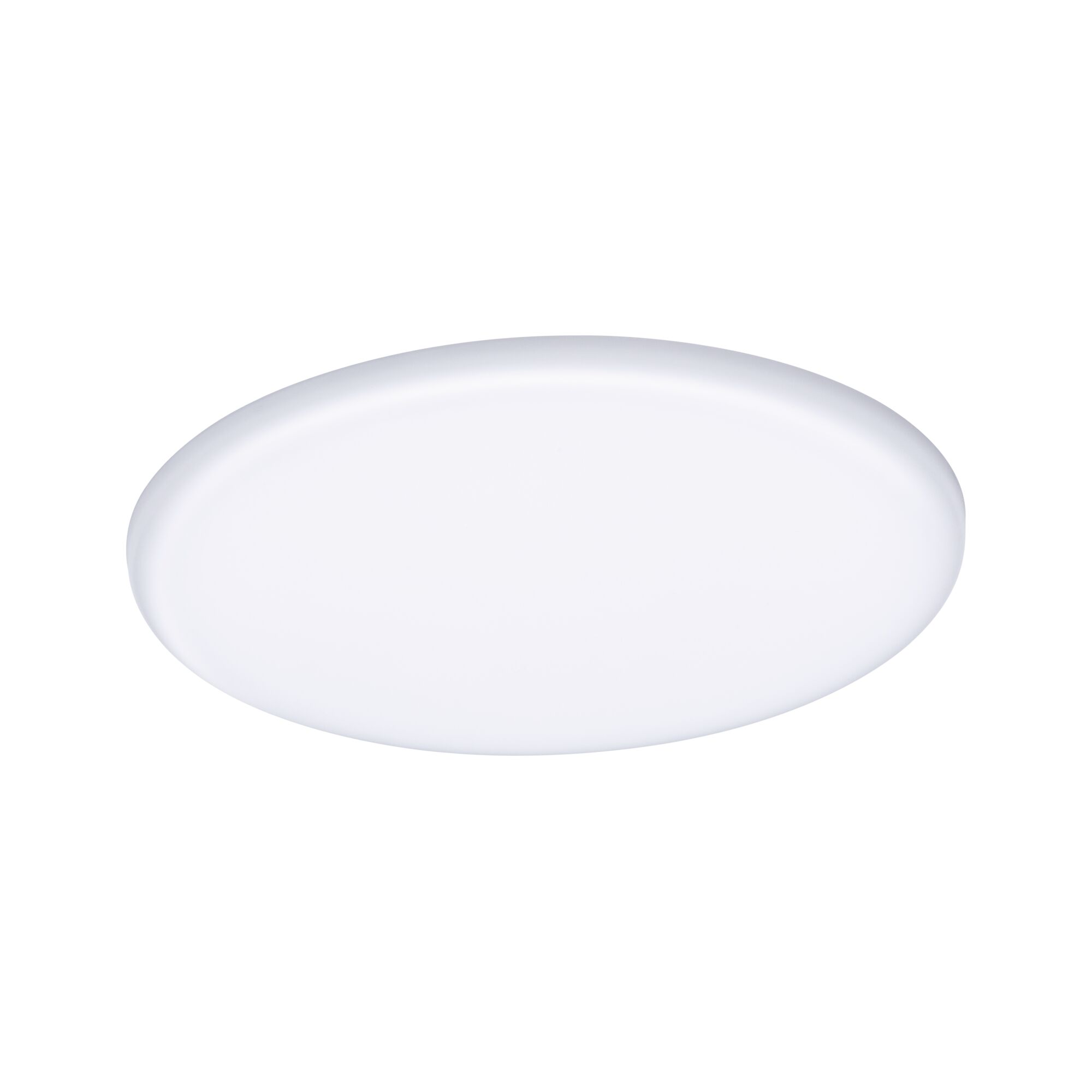 Round white LED ceiling light made of plastic for modern room lighting and energy-saving illumination