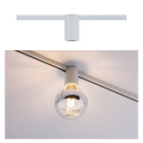 Moderne witte railspot met ronde glazen lamp, LED-plafondlamp voor woonruimtes