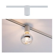 Spot sur rail blanc moderne avec lampe en verre ronde, éclairage LED pour plafond intérieur