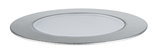 Round LED recessed panel in brushed silver aluminum for modern interior lighting solutions