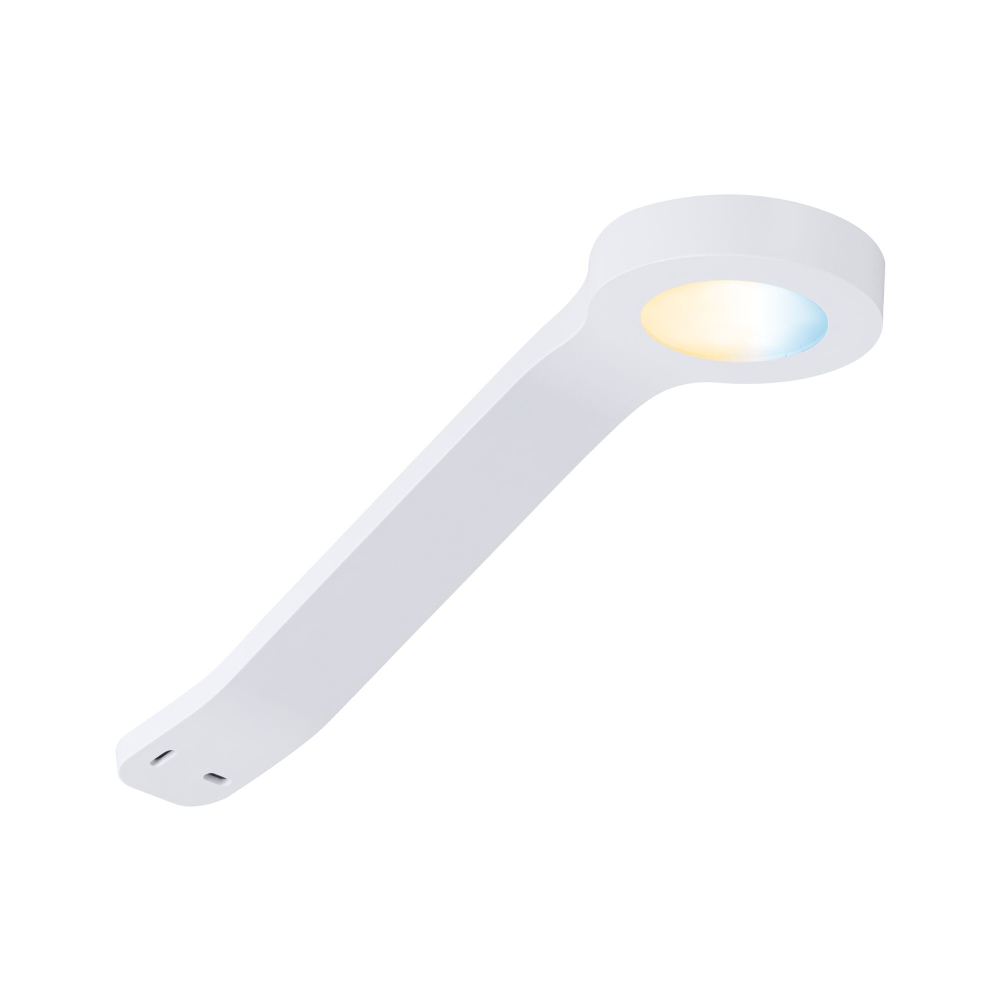 Weißer LED-Wandleuchter aus Kunststoff mit warmweißem und kaltweißem Licht für moderne Innenräume