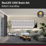 MaxLED 1000 Basis-Set mit warmweißen LED-Streifen und Netzteil für einfache Raumbeleuchtung