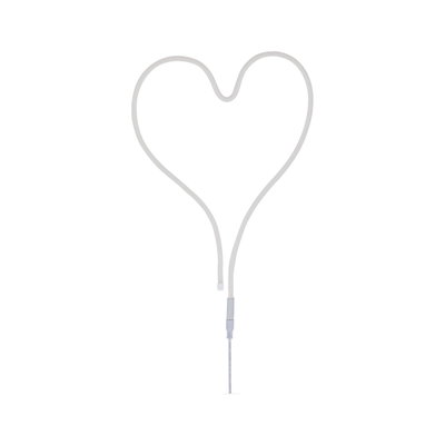 White heart-shaped LED light with cable for decorative lighting and interior design