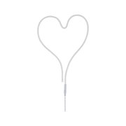 White heart-shaped LED light with cable for decorative lighting and interior design