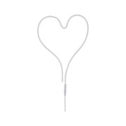 White heart-shaped LED light with cable for decorative lighting and interior design