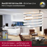Bande LED MaxLED 500 Full-Line COB 1,5 m avec télécommande et alimentation pour lumière blanche réglable
