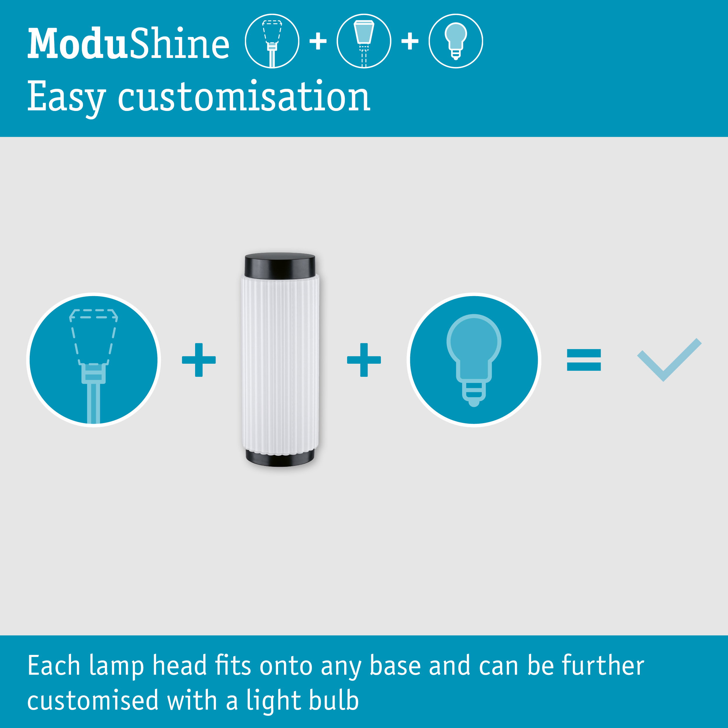 ModuShine Shade Zerava IP44 cylindrical Anthracite/Clear