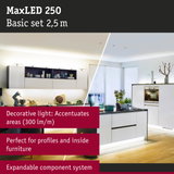 MaxLED 250 2.5m LED lighting set for kitchens with decorative accent light and expandable system