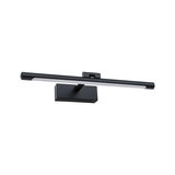 Black metal LED wall light with long bar for modern indoor lighting solutions
