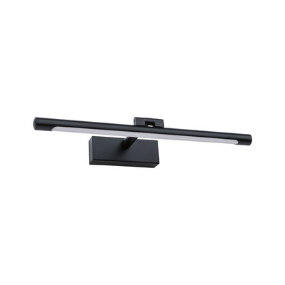 Black metal LED wall light with long bar for modern indoor lighting solutions