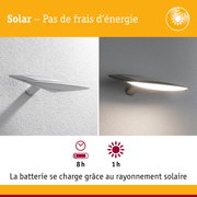 Applique murale grise à LED solaire, éclairage extérieur économique en énergie avec technologie solaire