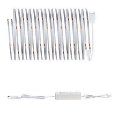 Flexible white LED strip with power supply for energy-efficient indoor lighting solutions