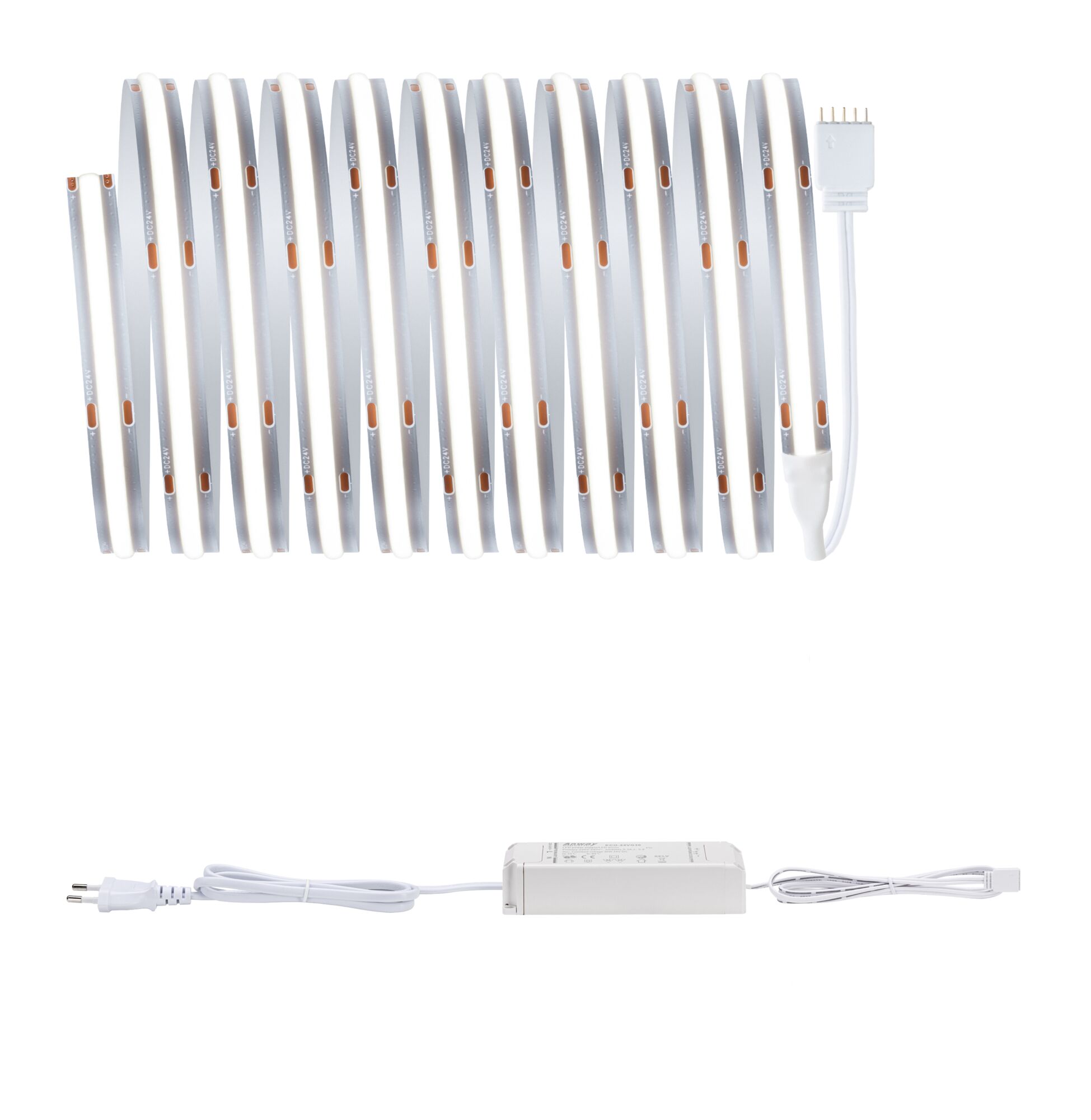 MaxLED 500 Strip LED Kit de base COB 3m 6500K 19W 600lm/m 6500K 36VA Bande LED blanche flexible avec alimentation pour éclairage intérieur économe en énergie