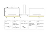 Technische Zeichnung eines LED-Profils mit MaxLED 500 Set, Flex-Connector und Universal Connector für flexible Beleuchtung.