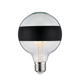 Clear glass LED filament bulb with black band, energy-saving light bulb for modern lighting