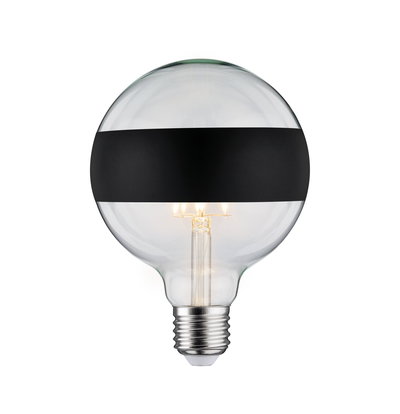 Glühbirne mit klarem Glas und schwarzem Streifen, LED-Filament, energiesparende Leuchte