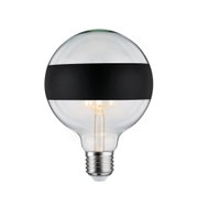 Klar glas LED-pære med sort bånd, energibesparende filamentpære til moderne belysning