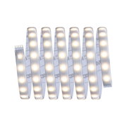 Flexibler LED-Lichtstreifen mit warmweißem Licht und selbstklebender Rückseite für vielseitige Beleuchtung.