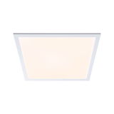 Quadratische LED-Deckenleuchte mit weißem Rahmen und warmweißem Licht für moderne Innenräume
