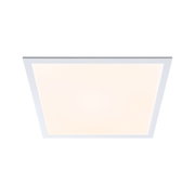 Plafonnier LED carré avec cadre blanc et lumière blanc chaud pour éclairage intérieur moderne