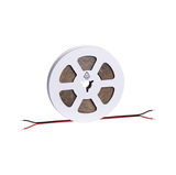 Roll of brown LED strip with red and black wires for versatile lighting applications and installations