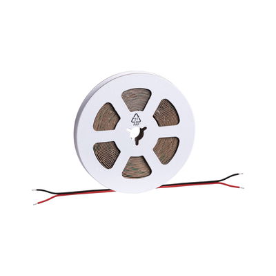 Roll of brown LED strip with red and black wires for versatile lighting applications and installations