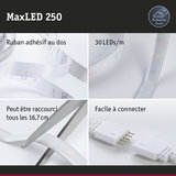 Bande LED MaxLED 250 avec 30 LEDs/m, ruban adhésif, coupable tous les 16,7 cm, connexion facile