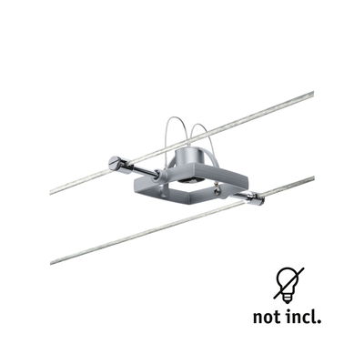 Silver metal cable tension adapter for flexible LED cable lighting without bulb included