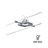 Silberner Seilspannadapter aus Metall für flexible LED-Seilbeleuchtung ohne Leuchtmittel