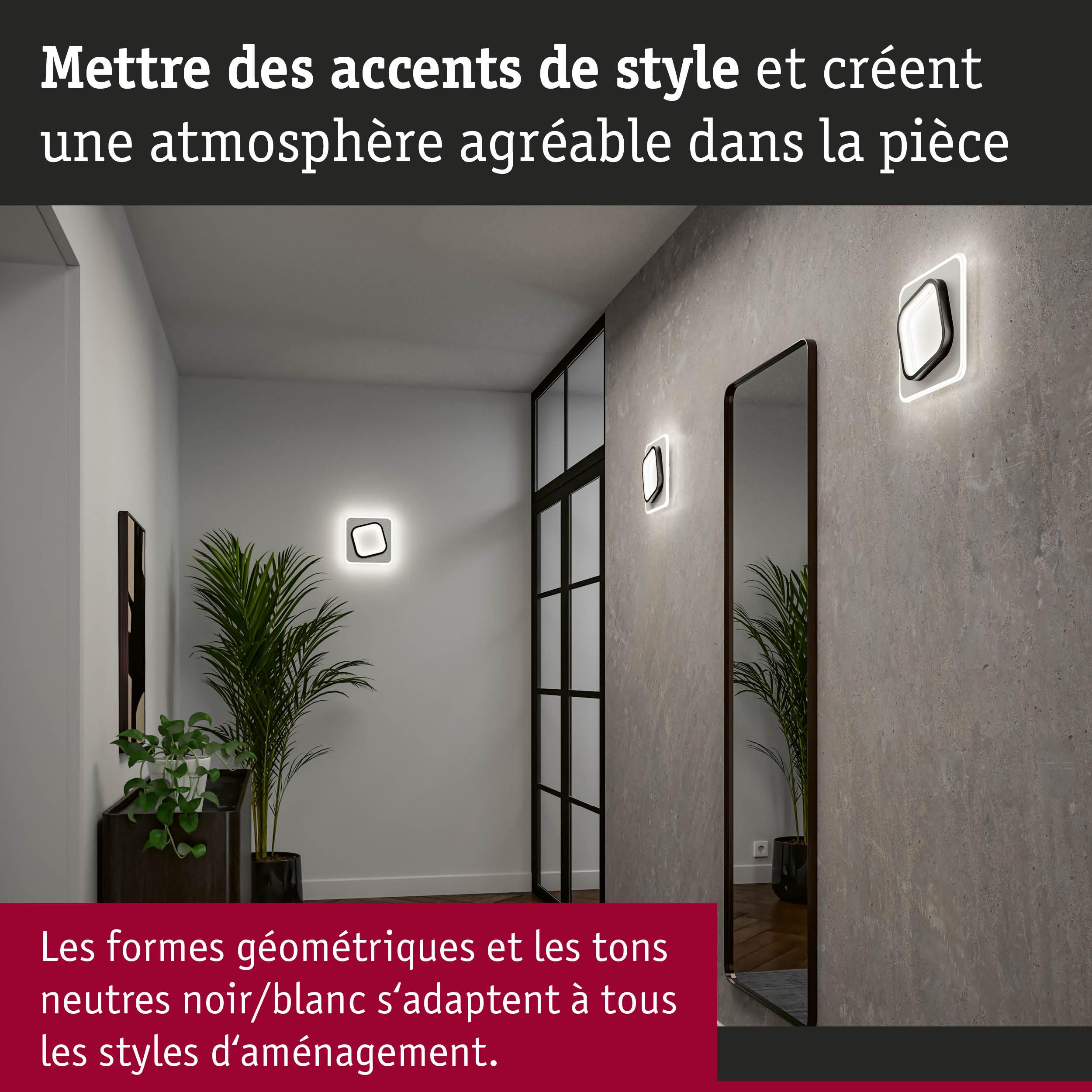 Appliques murales géométriques noires et blanches avec tons neutres pour un éclairage d’ambiance élégant