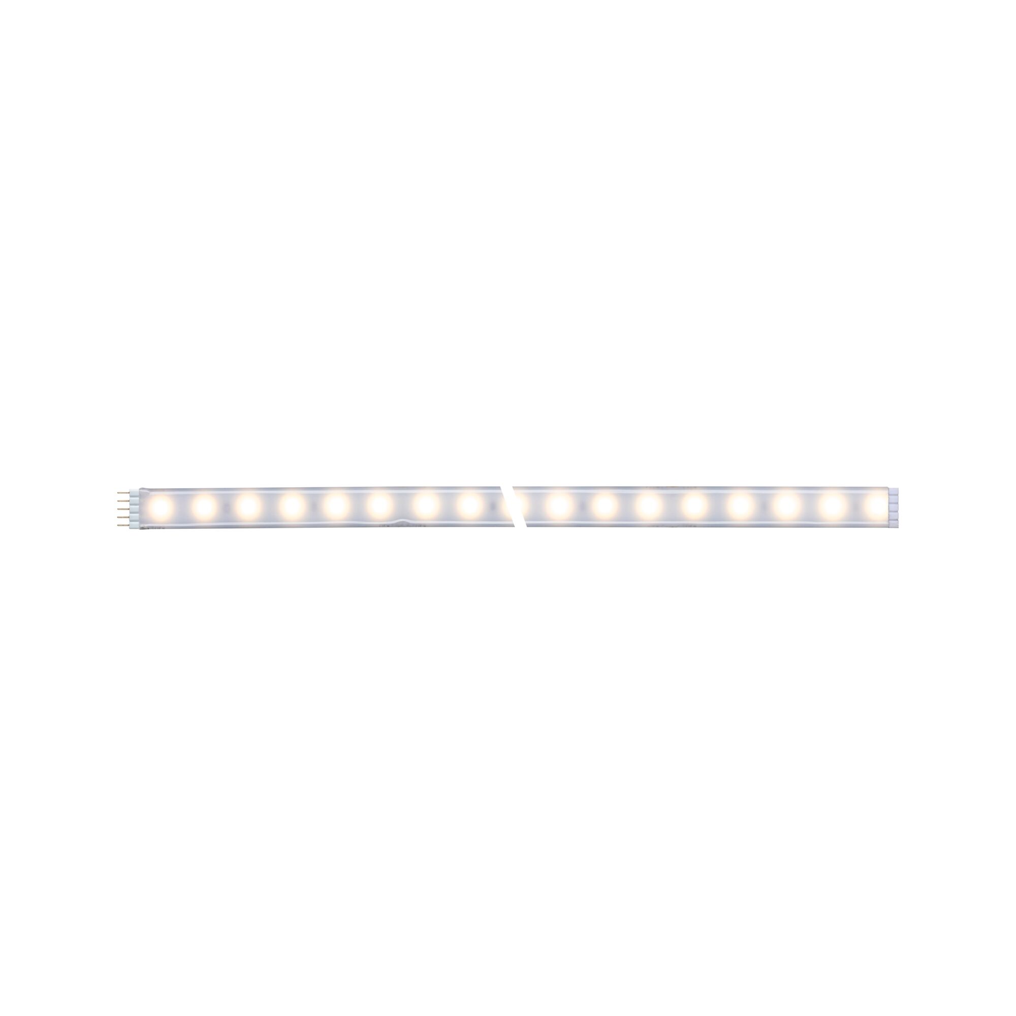 MaxLED 500 Strip LED bande individuelle 1m blanc chaud revêtue 6W 550lm/m 2700K Bande LED avec lumière blanc chaud et boîtier transparent pour éclairage intérieur moderne