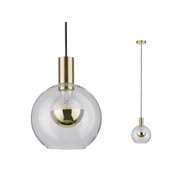 Nowoczesna lampa wisząca ze szkła i mosiężnego metalu do eleganckiego oświetlenia wnętrz