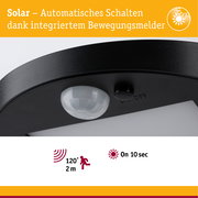 Solar LED Außenwandleuchte Ryse Bewegungsmelder IP44 3000K 30lm Anthrazit
