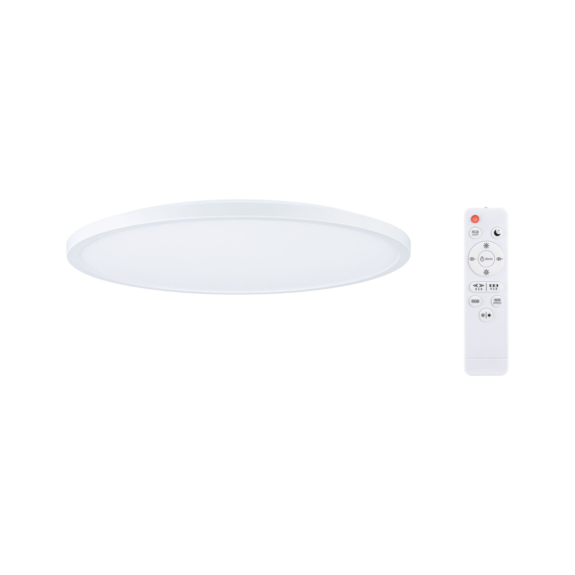 Plafonnier LED rond blanc avec télécommande pour éclairage dimmable et changement de couleur