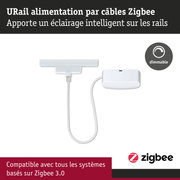 Câble URail blanc Zigbee pour éclairage intelligent et dimmable sur rail compatible avec Zigbee 3.0
