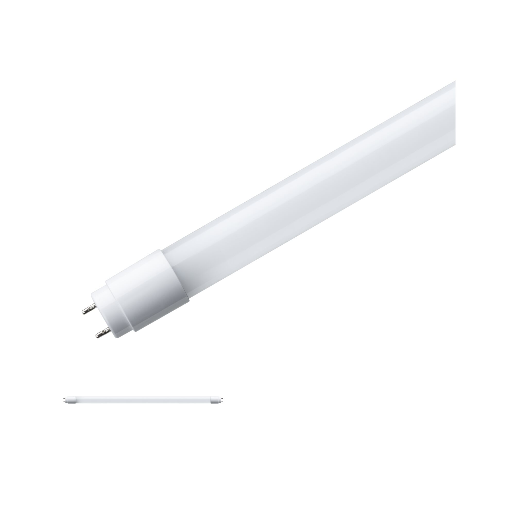 White LED tube light with two metal pins, energy-saving fluorescent tube for indoor lighting