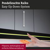 Pendelleuchte Raiko in Schwarz mit Easy-Up-Down-System für werkzeuglose Höhenverstellung